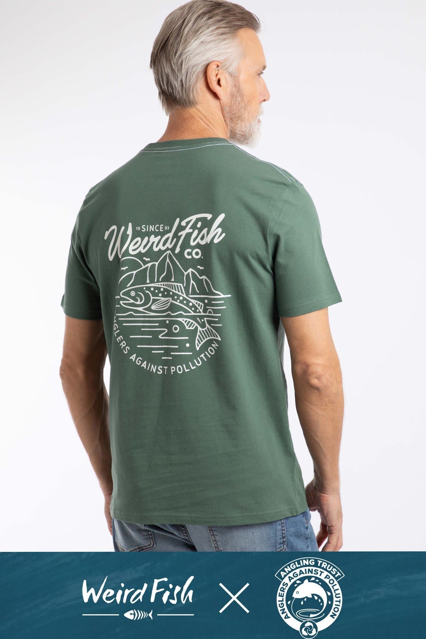 Weird Fish Weird Fish Men's Angling Angling Trust Graphic T-Shirt in Bottle Green