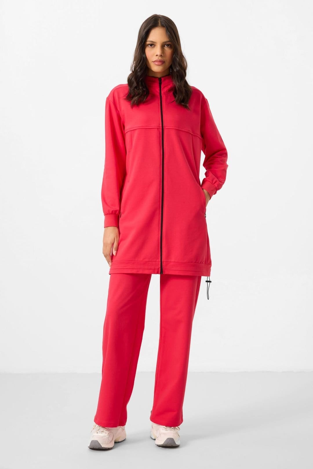 Tommy Life Tommy Life Women's Fleece Tracksuit Set in Bright Pink - 4