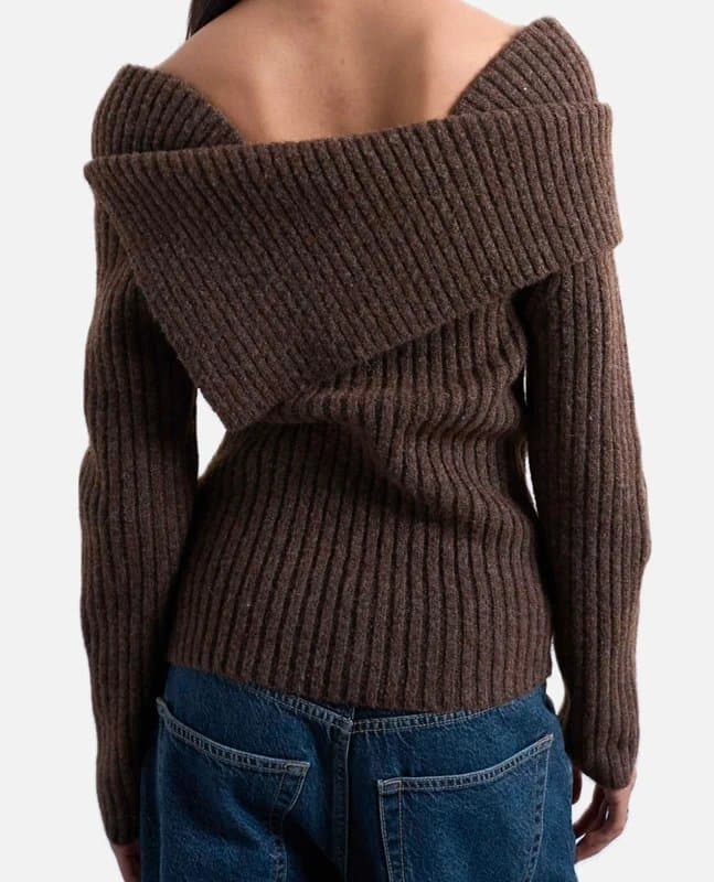 Topshop Topshop knitted ribbed bardot knit