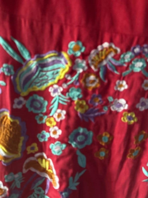 ASOS Red Embroidered Floral Mini Dress