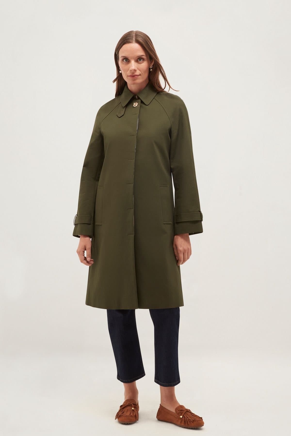 Hobbs London Hobbs London Women's Vienna Trench Coat in Dark Olive