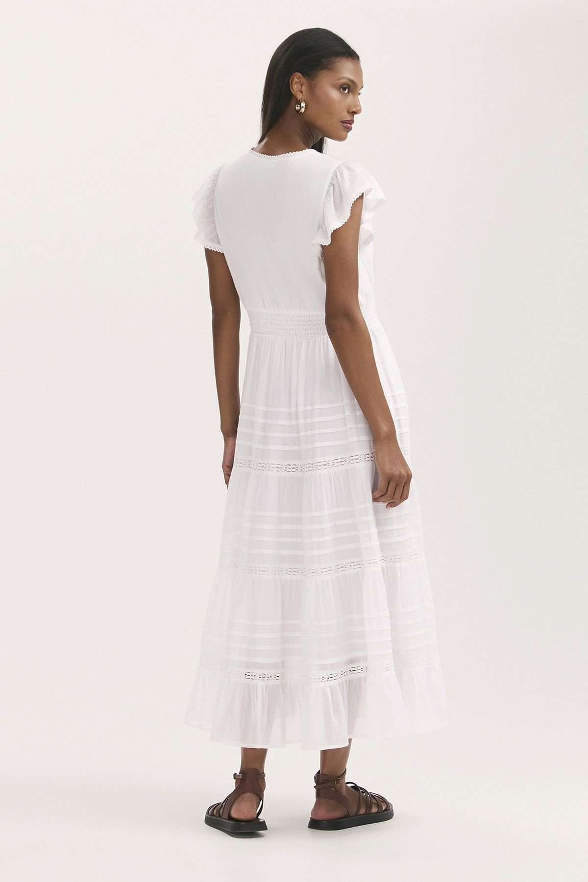 Finery London Finery London Women's Jude Tiered Midi Dress in White - 3