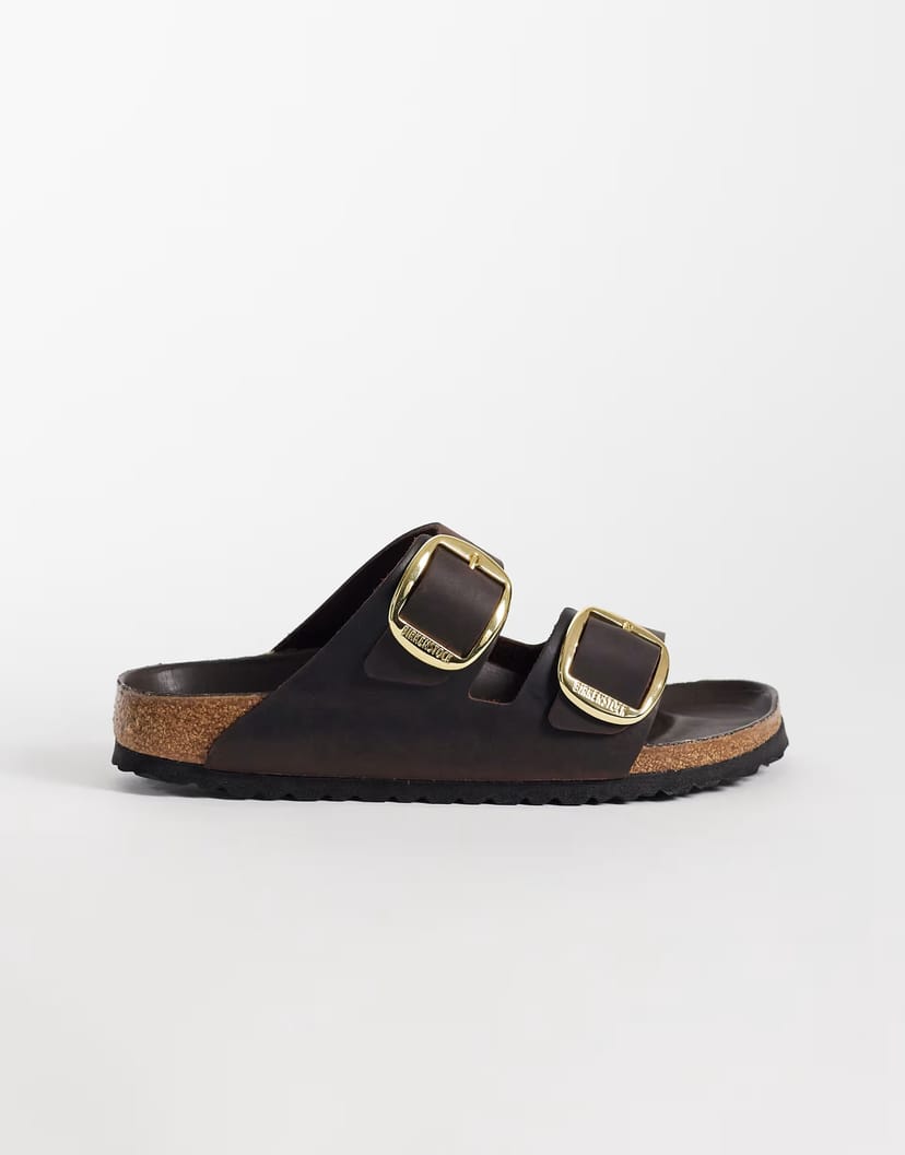 ASOS Birkenstock Arizona Big Buckle leather sandals in habana brown - 1