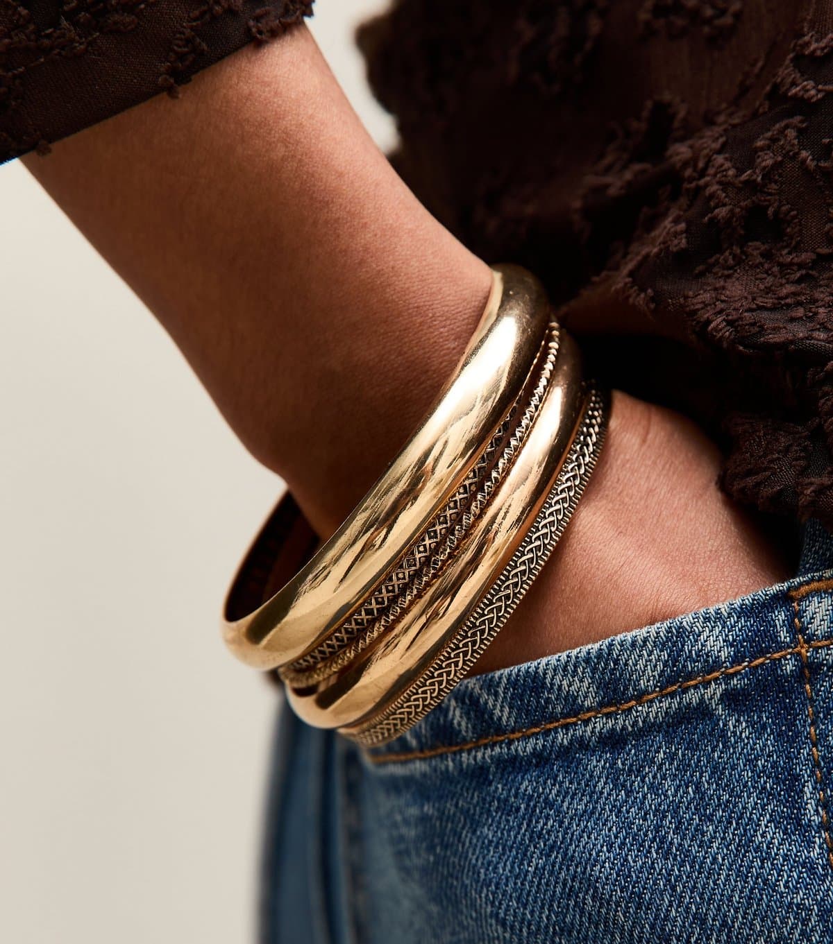 New Look New Look Gold Tone Bangles Pack of 4