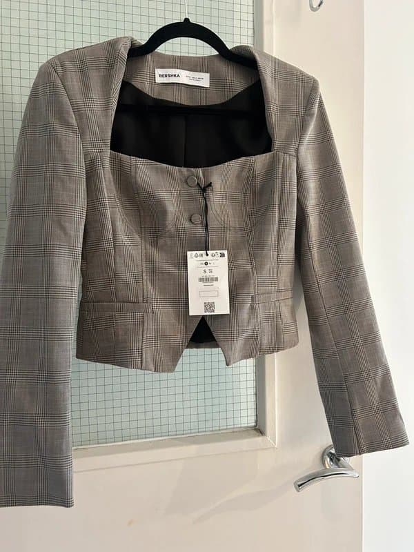 Bershka Bershka check blazer top