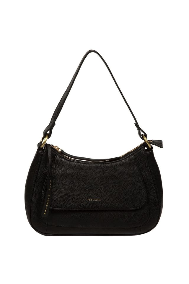 Pure Luxuries London Pure Luxuries London Women's 'Calista' Leather Grab Bag in Black - 2