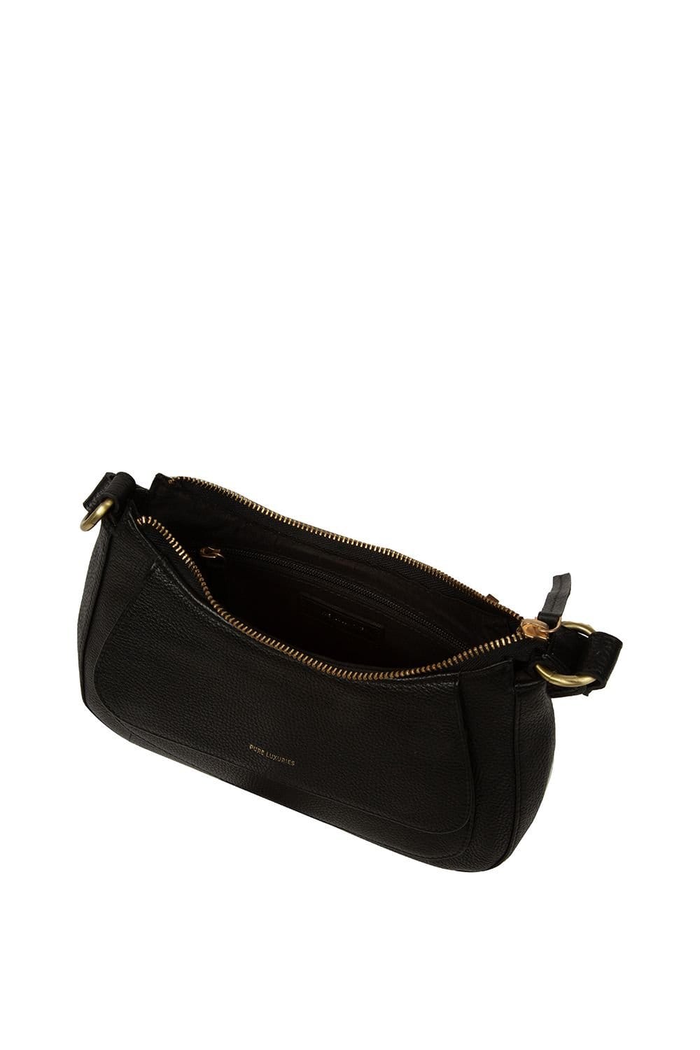Pure Luxuries London Pure Luxuries London Women's 'Calista' Leather Grab Bag in Black - 4