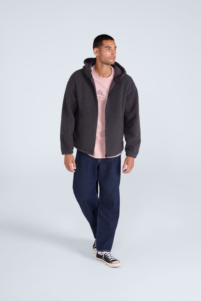 Animal Animal Men's 'Waeys' Warm Comfortable Windproof Casual Outdoor Borg Fleece Jumper in Charcoal - 2