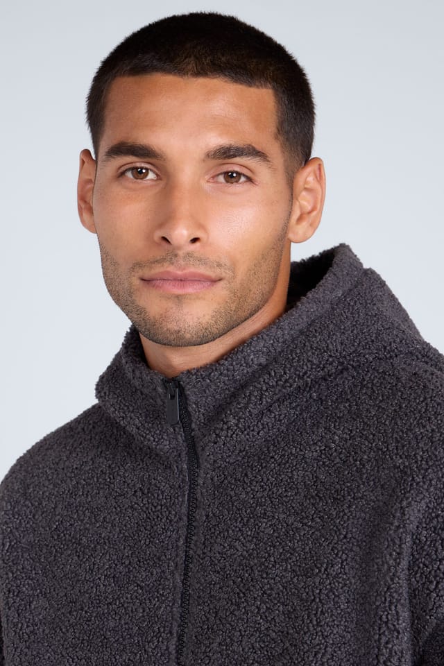 Animal Animal Men's 'Waeys' Warm Comfortable Windproof Casual Outdoor Borg Fleece Jumper in Charcoal - 3