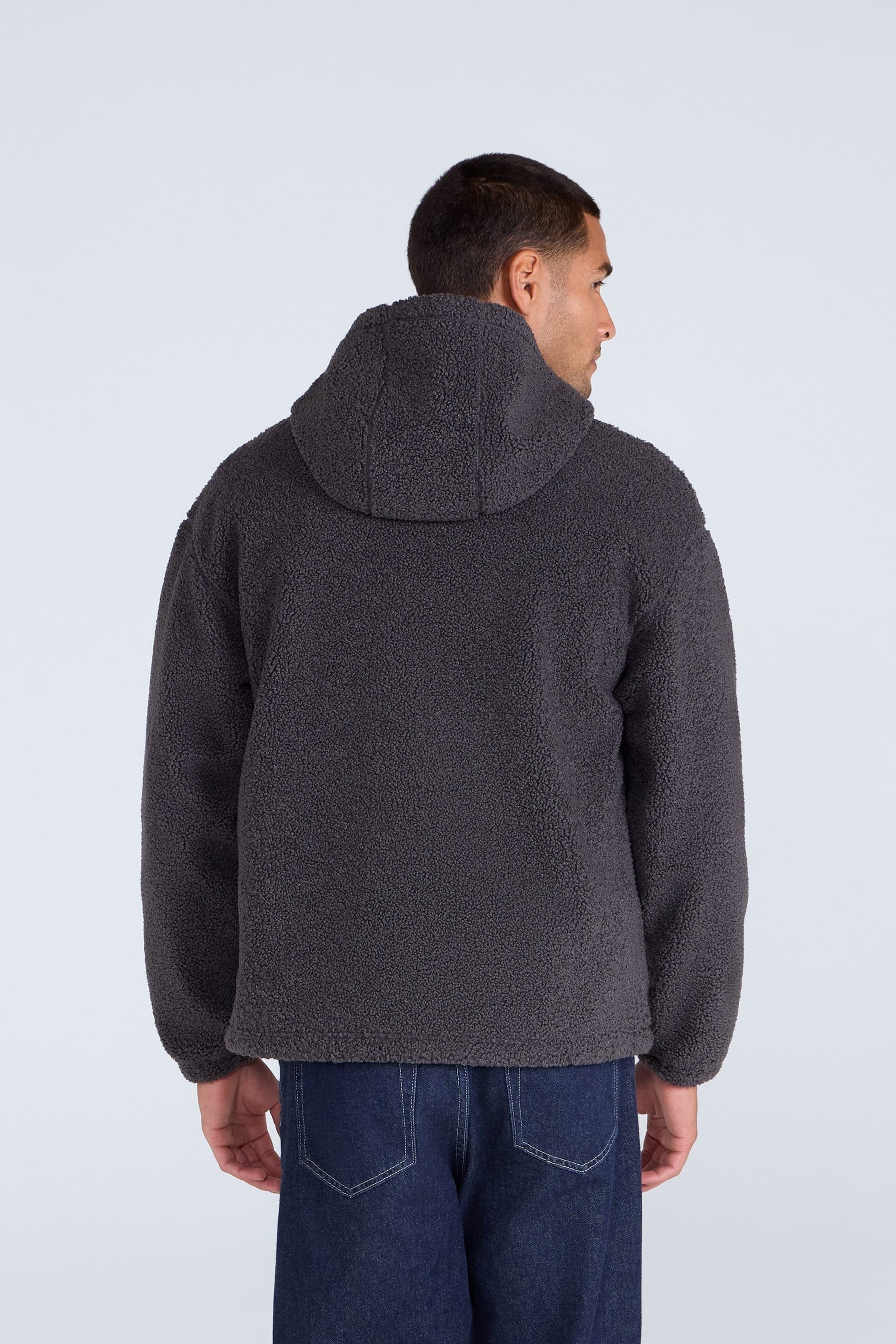 Animal Animal Men's 'Waeys' Warm Comfortable Windproof Casual Outdoor Borg Fleece Jumper in Charcoal - 4