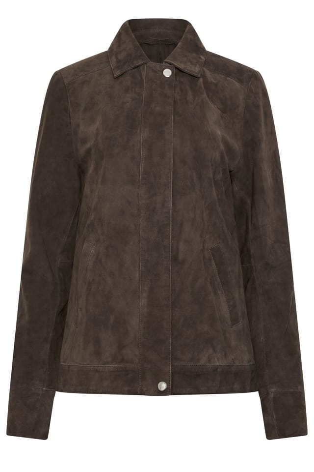 Long Tall Sally Long Tall Sally Women's Tall Suede Jacket in Brown - 2