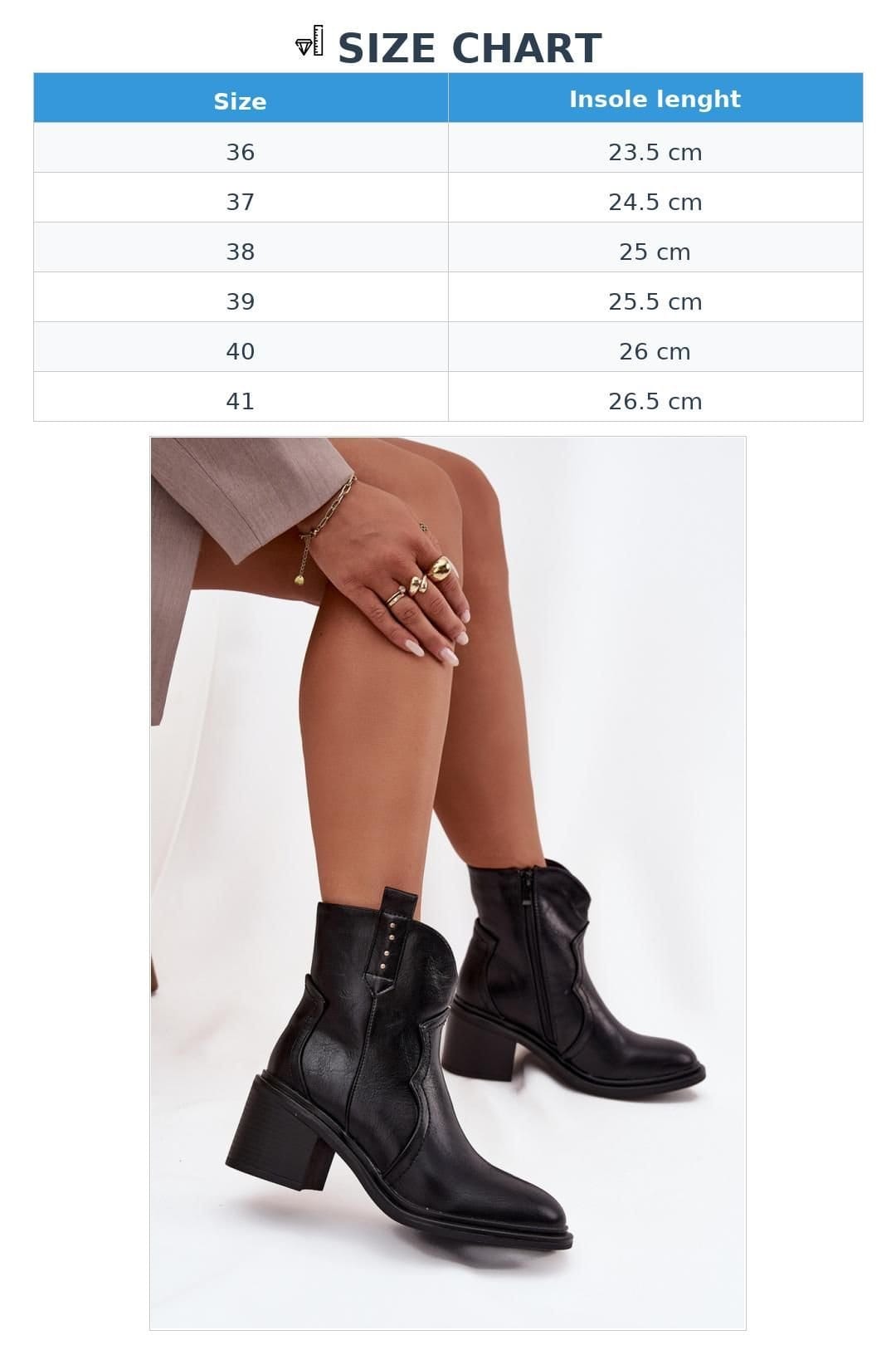 Love Lace Love Lace Women's Ankle Heel Boots with Zipper Rounded Toe Warm Lining Comfort Fit in Black - 4