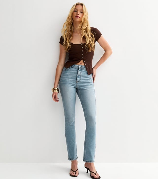 New Look Women's Blue Stovepipe Straight Leg Jeans New Look - 3