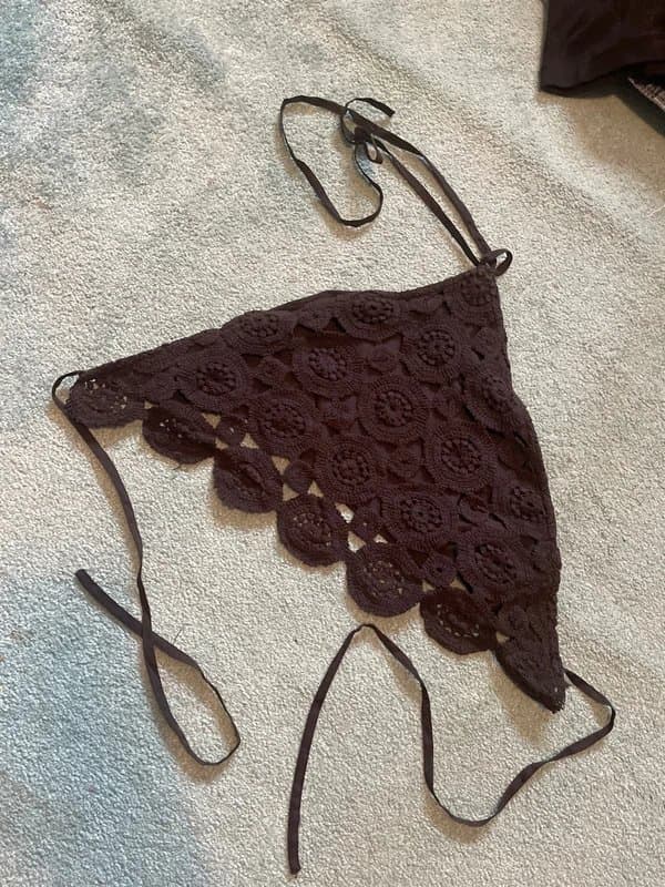 ASOS Crochet tie kneck halter top size 14