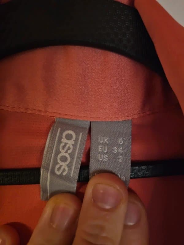 ASOS Asos coral silk long sleeved shirt