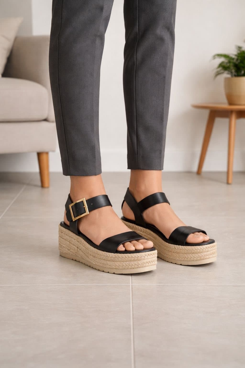 Truffle Collection Truffle Collection Women's Wedge Sandals in Black