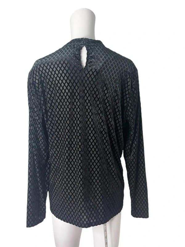 Brandtex Brandtex Top T-Shirt Size Large Crushed Velvet High Neck Women's NEW EU44 RRP £55
