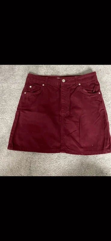 Topshop Topshop burgundy denim skirt