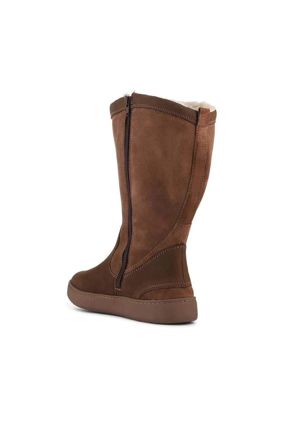 Easyfit Easyfit Women's Extra Wide Warm Leather Boots in Brown - 3