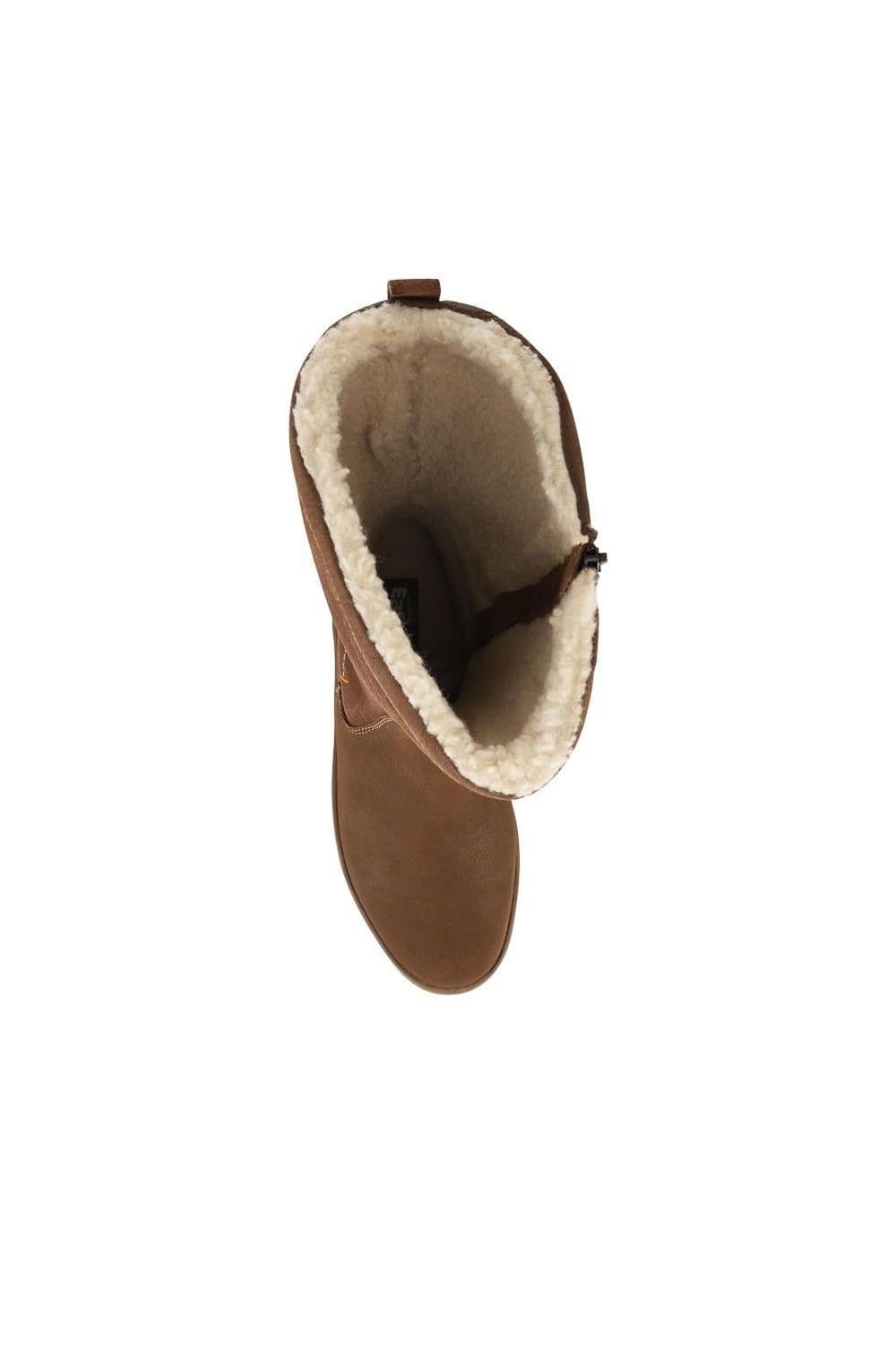 Easyfit Easyfit Women's Extra Wide Warm Leather Boots in Brown - 4