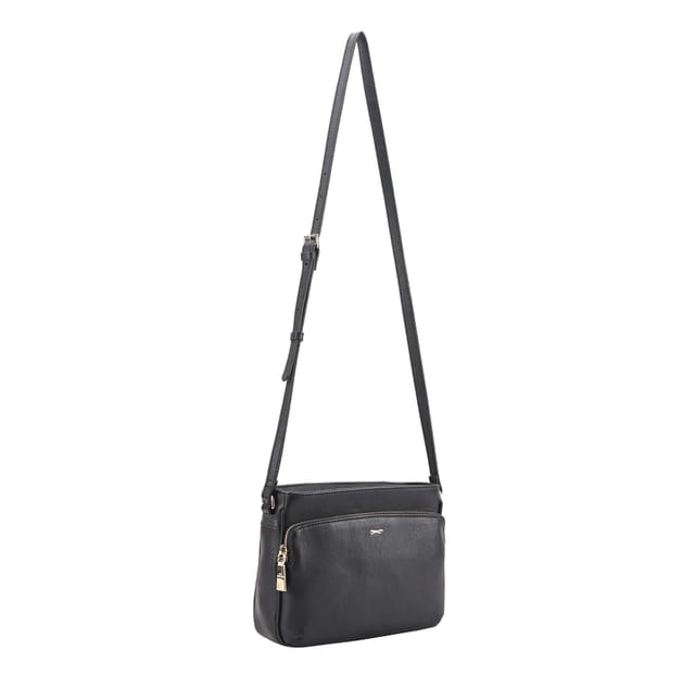 Paul Costelloe Paul Costelloe Women's Loudias Leather Cross Body Bag in Jet Black - 3