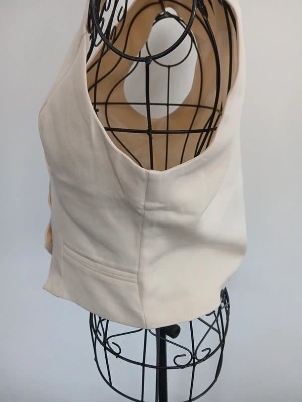PLT Prettylittlething size 6 cream tailored waistcoat