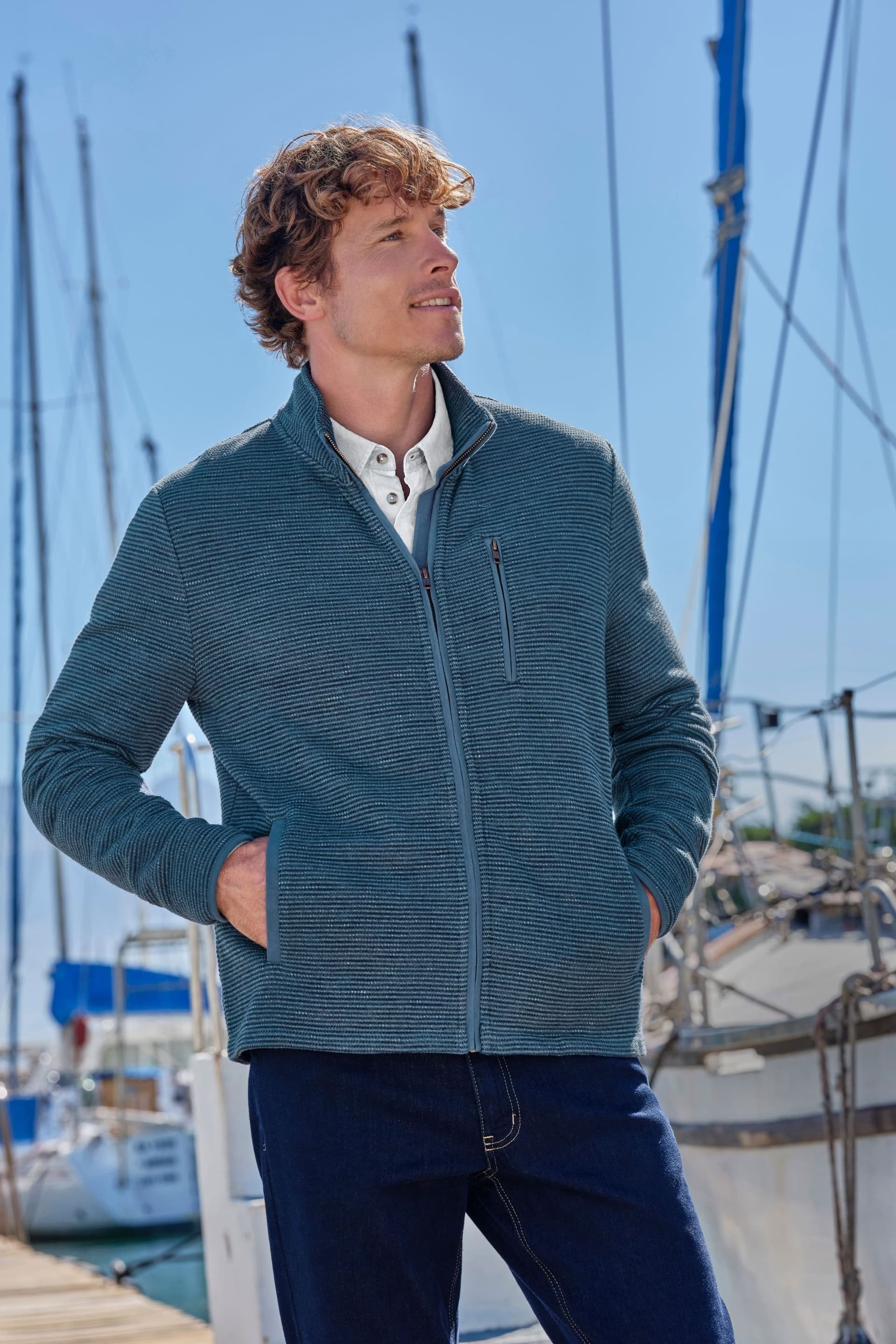 WoolOvers WoolOvers Men's Zip Through Textured Jacket
