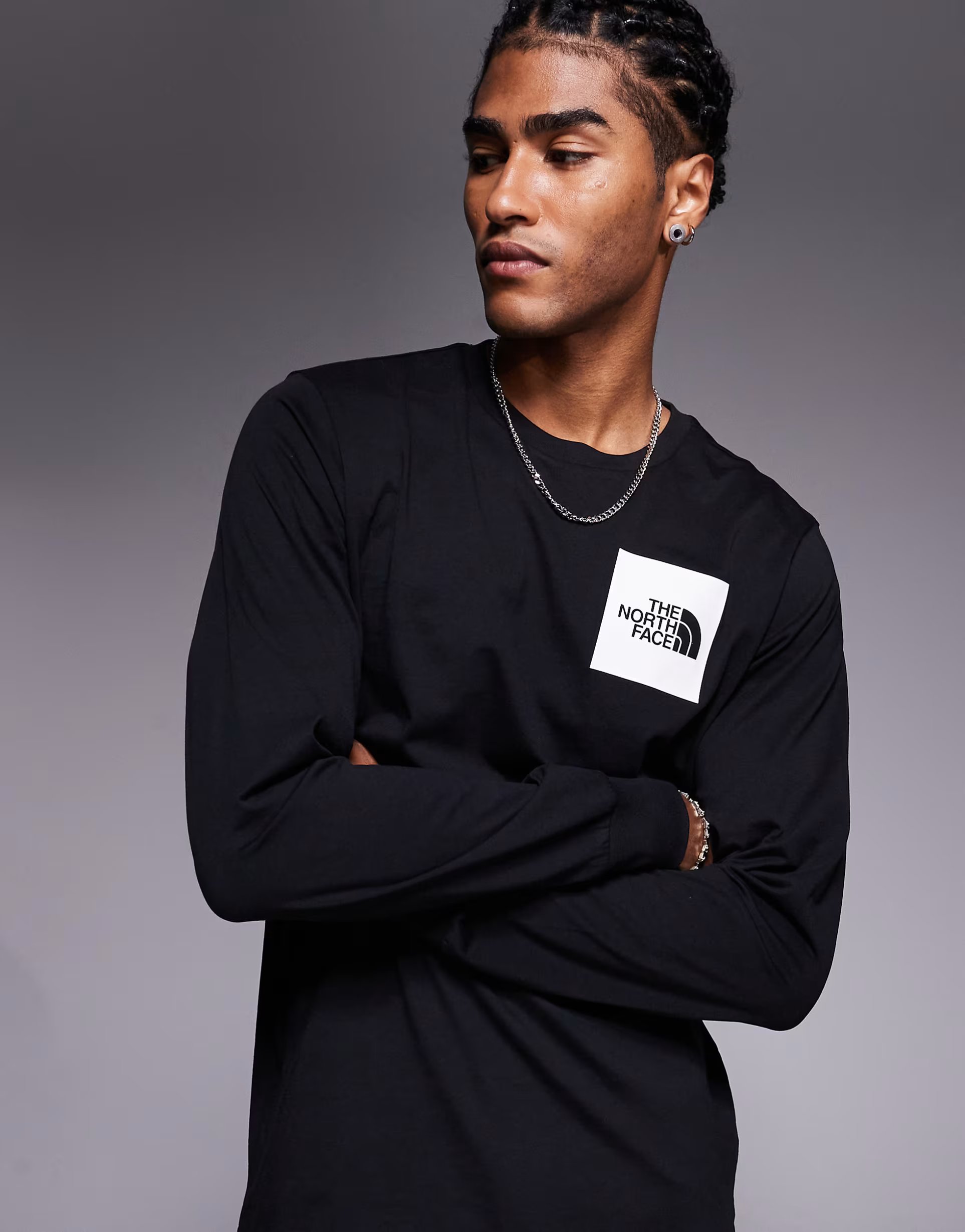 ASOS The North Face Fine long-sleeve t-shirt in tnf black - 1