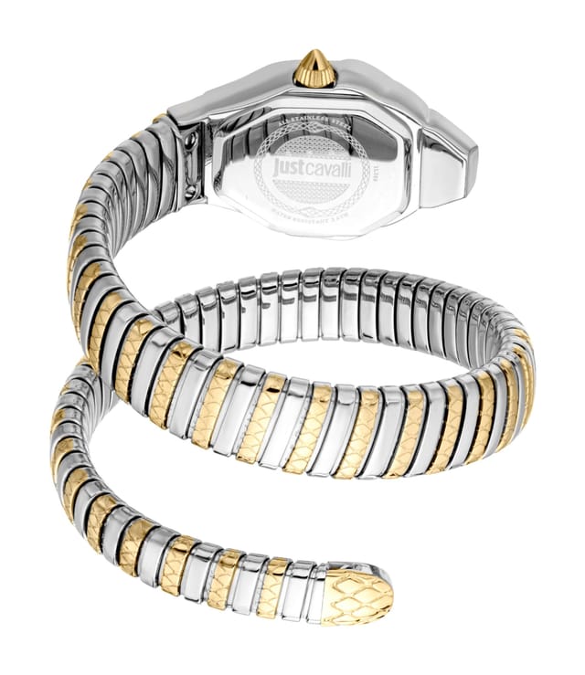 Just Cavalli Just Cavalli Women's Snake Gold Color White MOP Dial Two Tone Stainless Steel Watch - 2