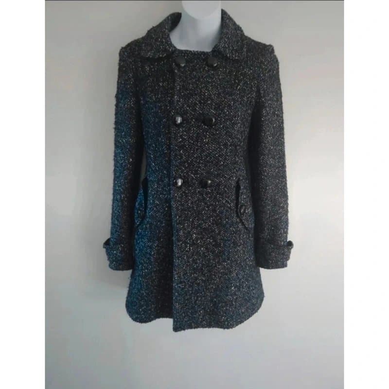 Jigsaw Jigsaw wool and silk blend navy blue women's coat UK size 8