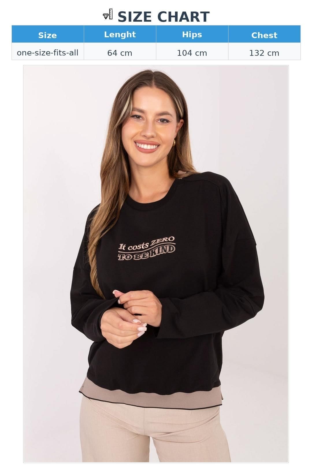 Love Lace Love Lace Women's Embroidered Casual Cotton Elastane Sweatshirt in Black - 4
