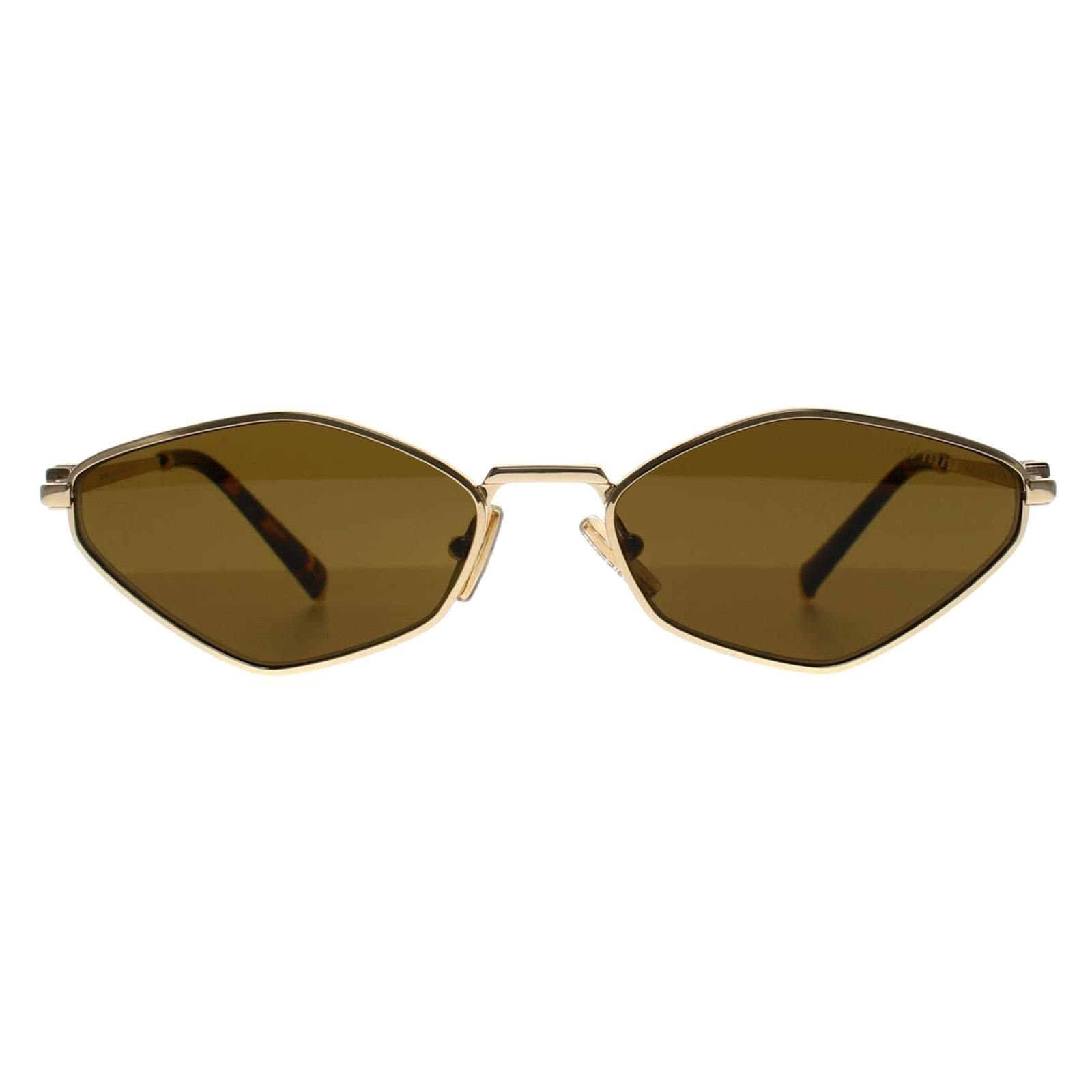 Miu Miu Miu Miu Women's Oval Gold Dark Brown MU 56ZS