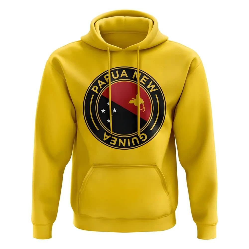 Papua New Guinea Papua New Guinea Men's Mens Football Badge Hoodie in Yellow