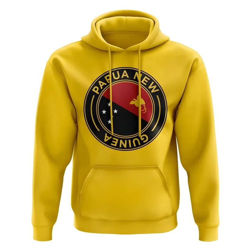 Papua New Guinea Papua New Guinea Men's Mens Football Badge Hoodie in Yellow - 1