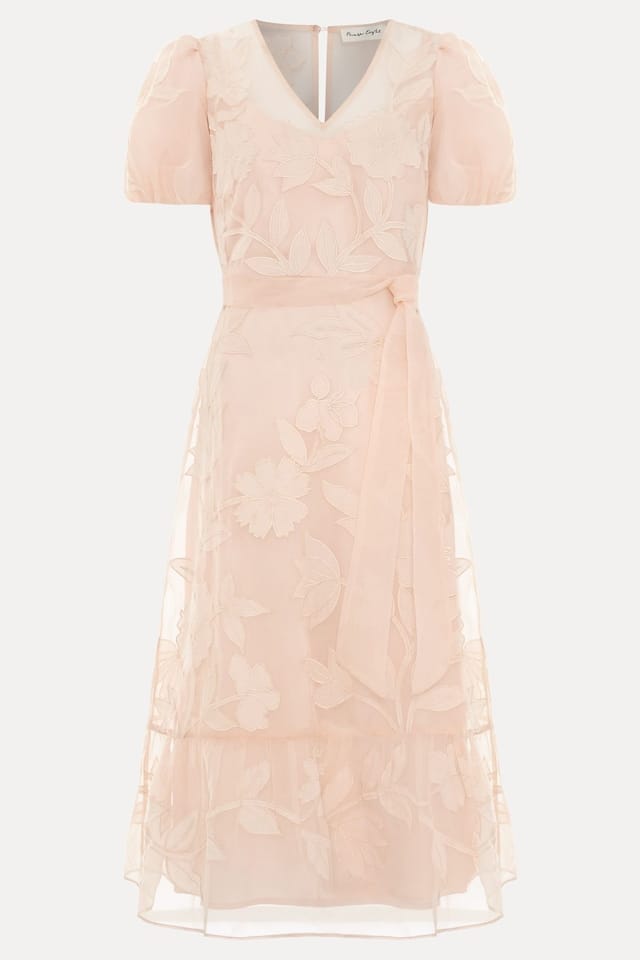 Phase Eight Phase Eight Women's Chrissie Tie-Waist Wrap Midi Dress in Pale Pink - 2
