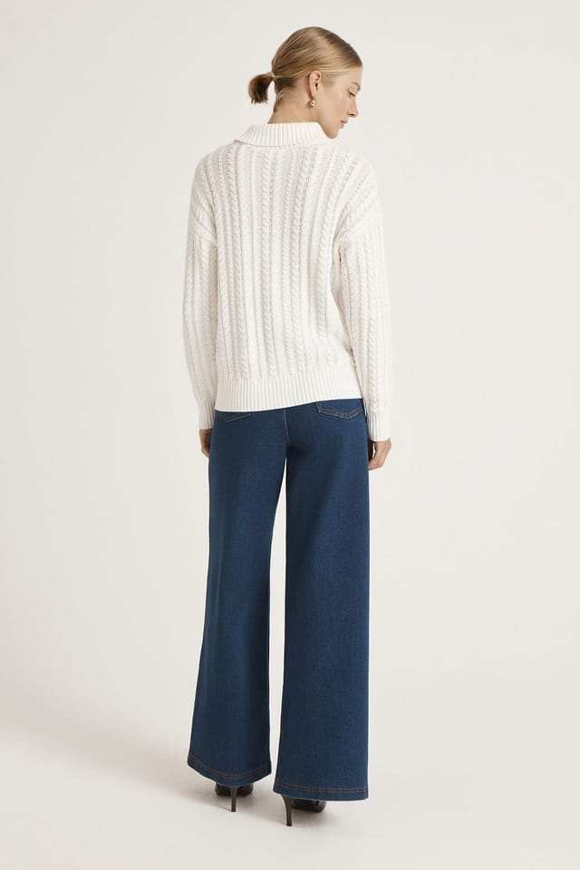 Finery London Finery London Women's Vivana Turtle Neck Knitted Sweater in Natural White - 3