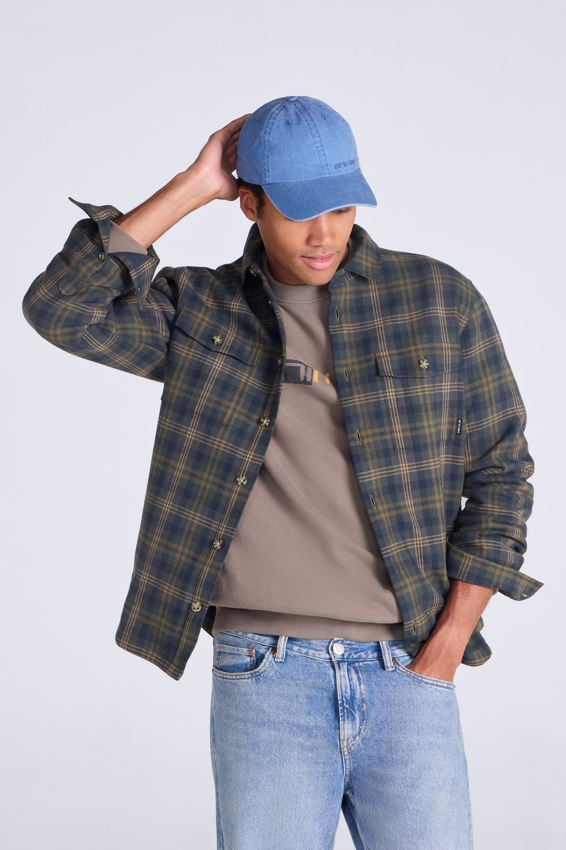 Animal Animal Men's 'Seth' Soft Fleece Bonded Warm Lightweight Casual Outdoor Shacket in Khaki