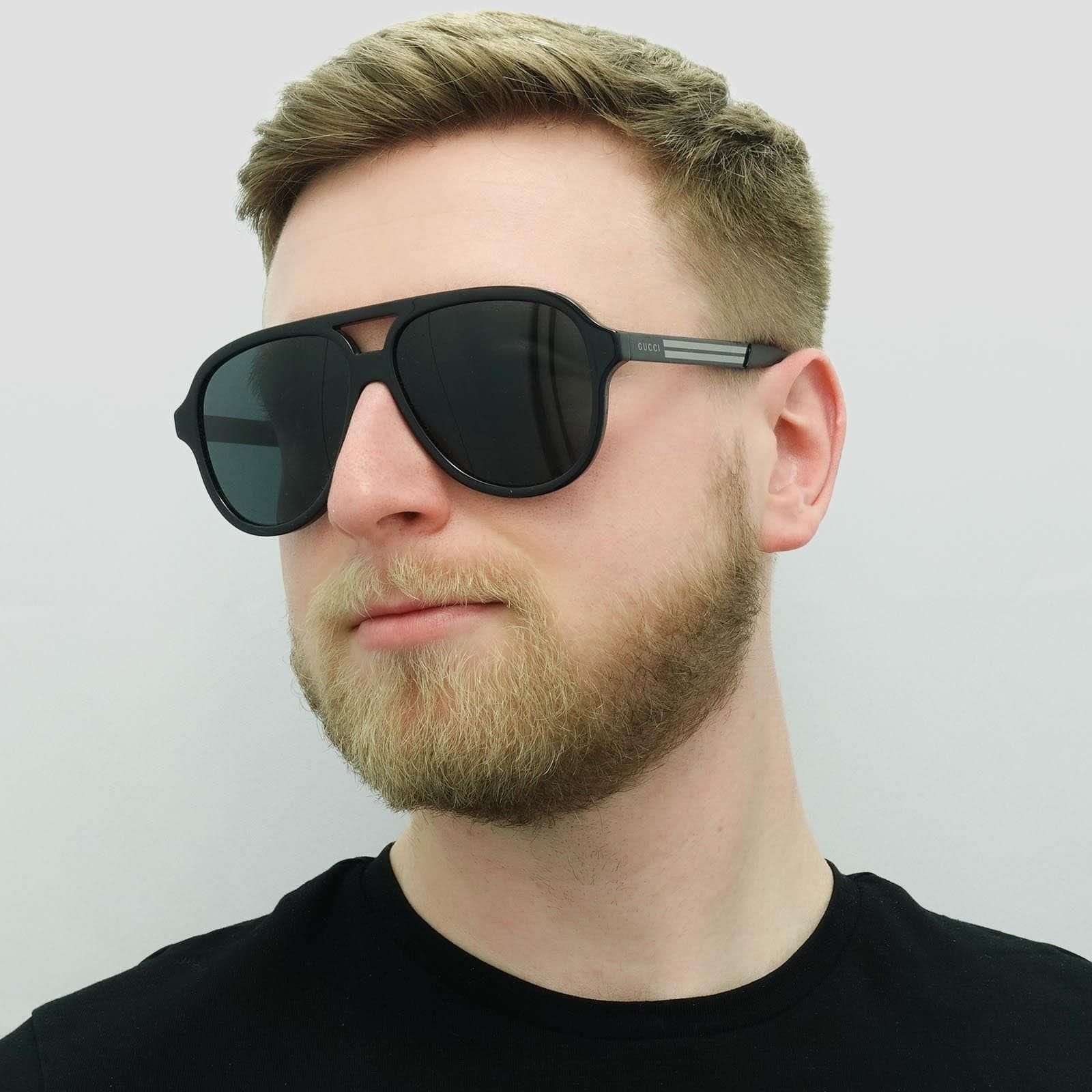 Gucci Gucci Men's Aviator Black Grey GG0688S - 4