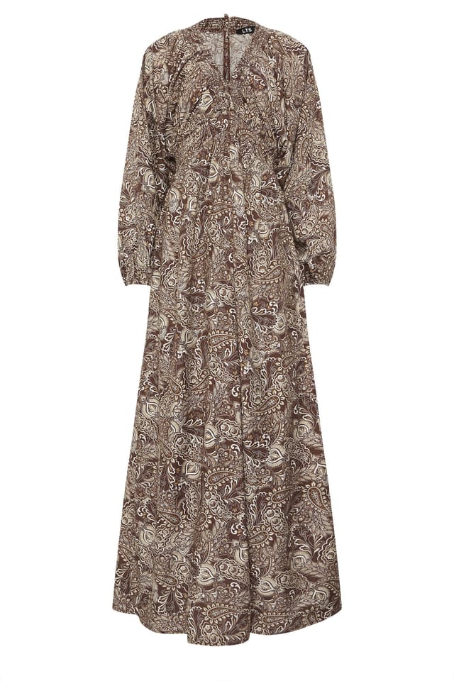 Long Tall Sally Long Tall Sally Women's Tall Shirred Maxi Dress in Chocolate - 2