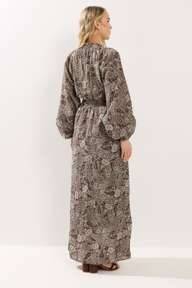 Long Tall Sally Long Tall Sally Women's Tall Shirred Maxi Dress in Chocolate - 3