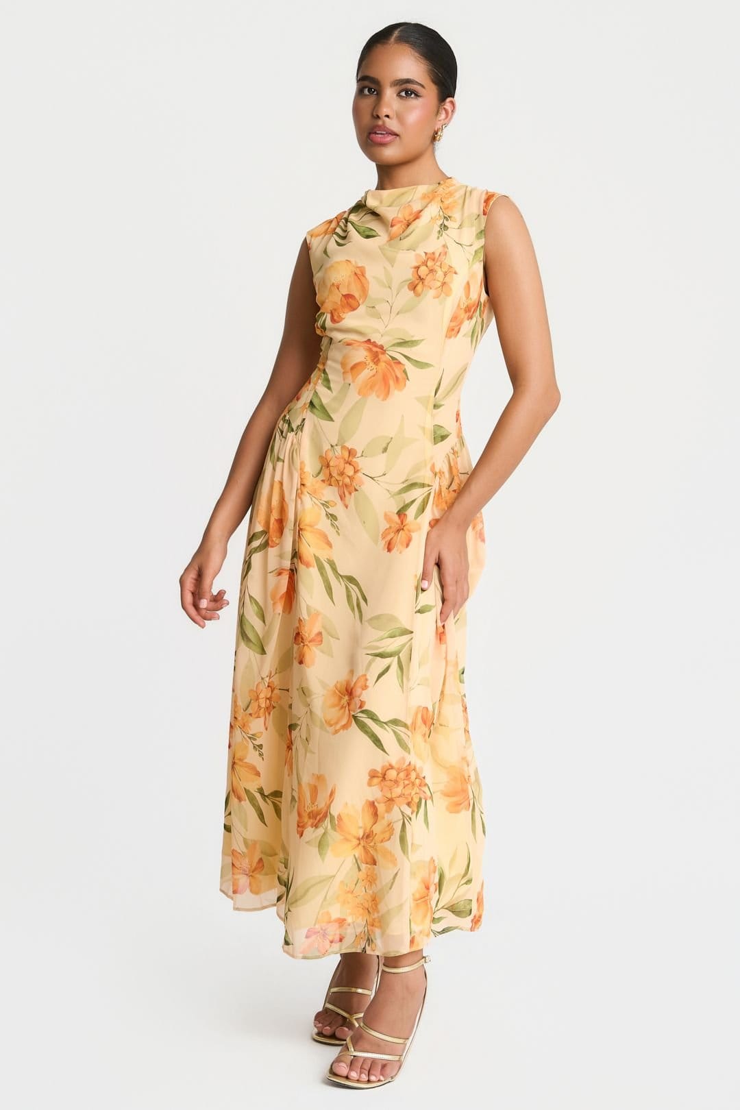 Needs No Label Needs No Label Women's Yellow Floral Midaxi Dress - 4