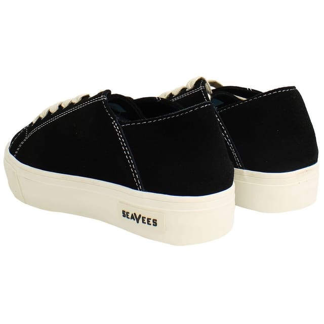 Seavees Seavees Women's Sausalito Lace-Up Black Suede Leather Shoes - 3
