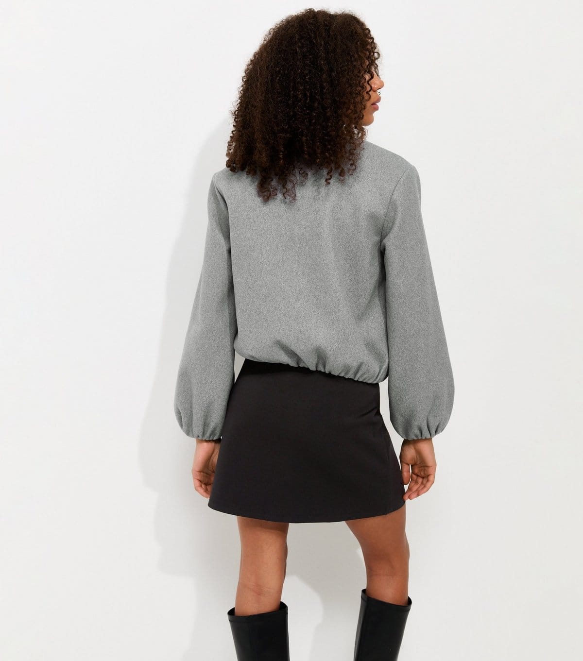 New Look Women's Light Grey Collarless Zip Through Bomber Jacket New Look - 4