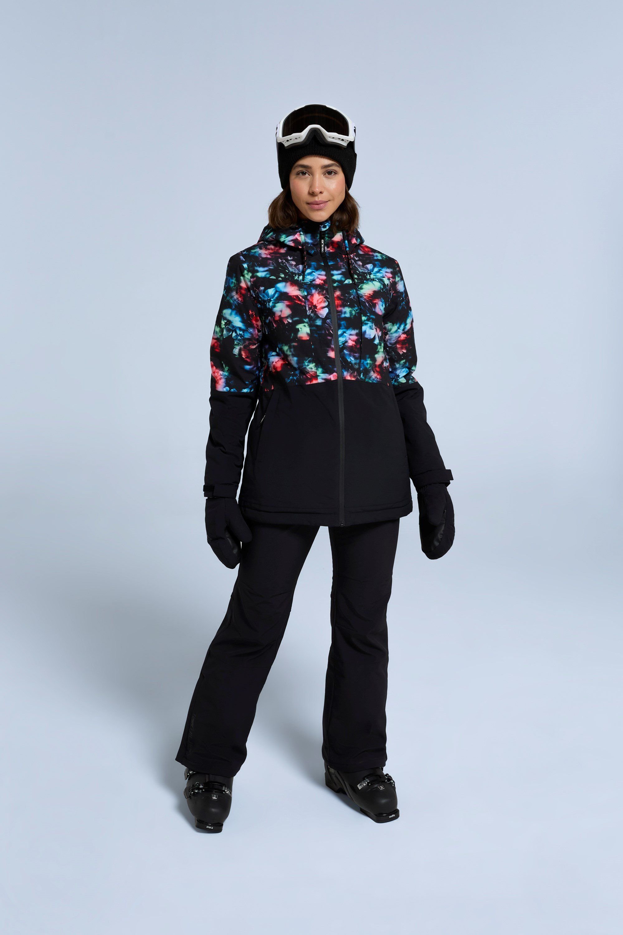 Animal Animal Women's 'Edge' Water Resistant Lift Pass Pocket Adjustable Hood Ski Jacket in Coral - 3