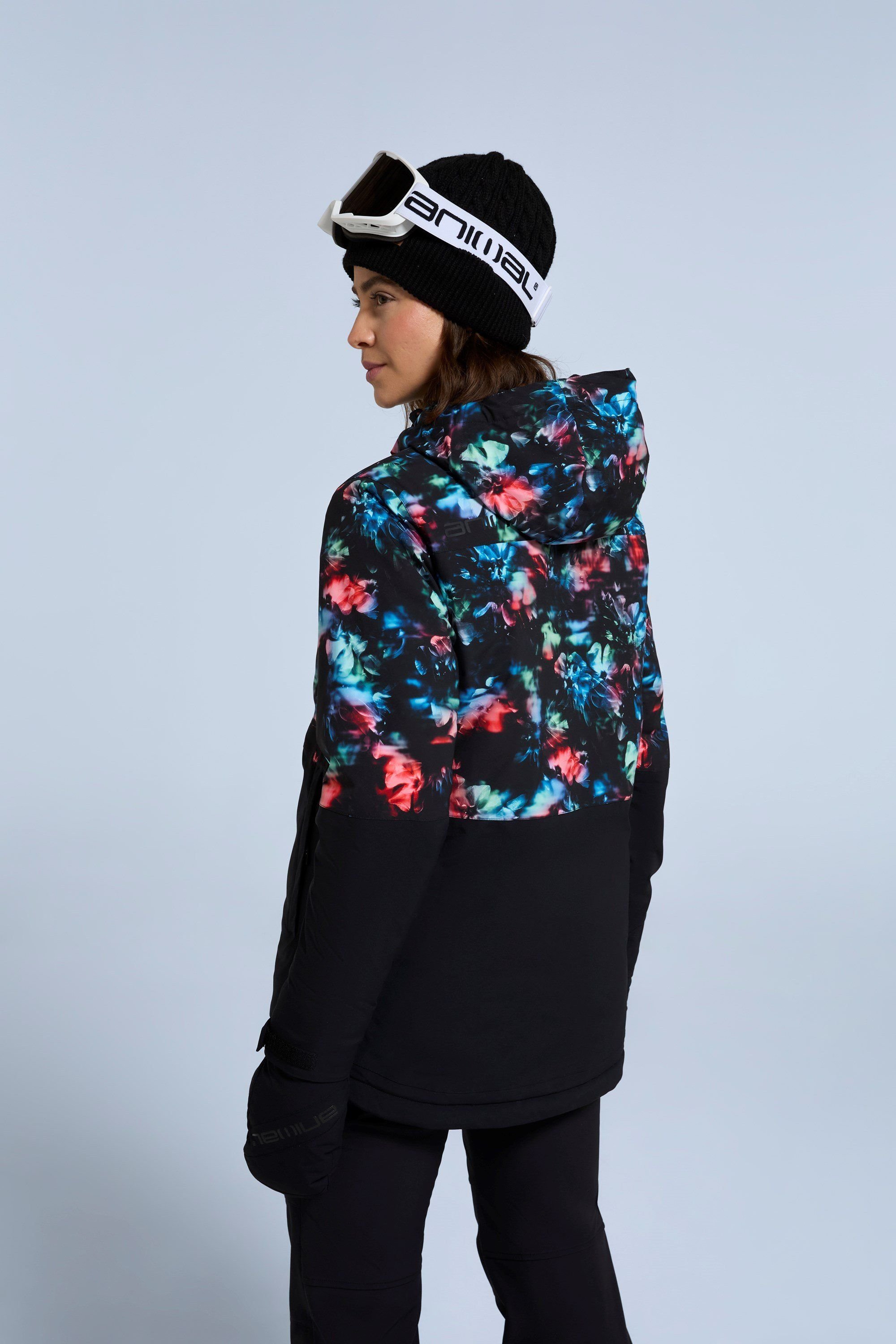 Animal Animal Women's 'Edge' Water Resistant Lift Pass Pocket Adjustable Hood Ski Jacket in Coral - 4