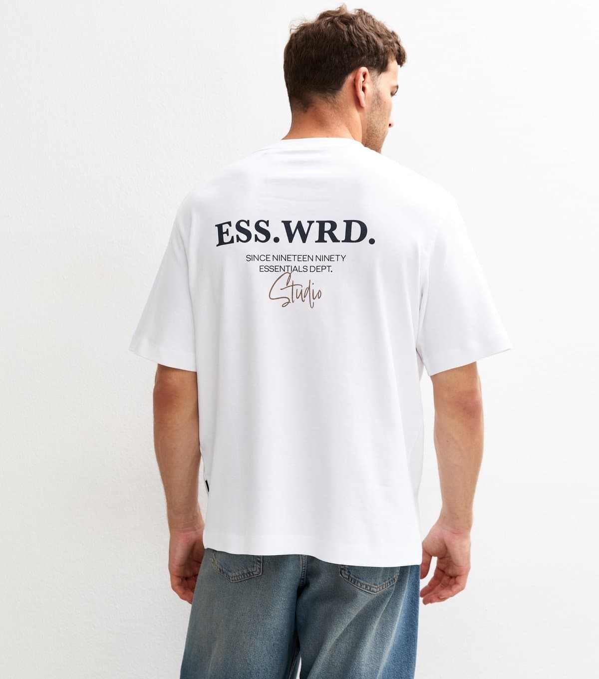 jack & jones Men's Ess Wrd Print T-Shirt Jack & Jones New Look