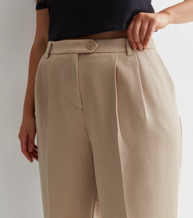 New Look Women's Plus Size Camel Tailored Wide Leg Trousers Curves New Look - 2