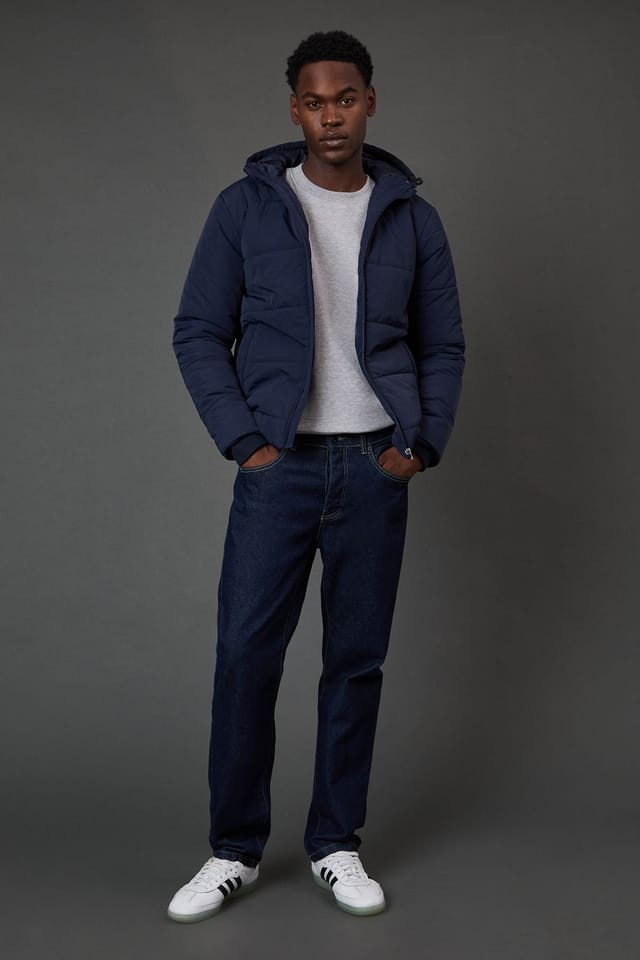 Burton Burton Men's Navy Quilted Padded Hooded Jacket - 2