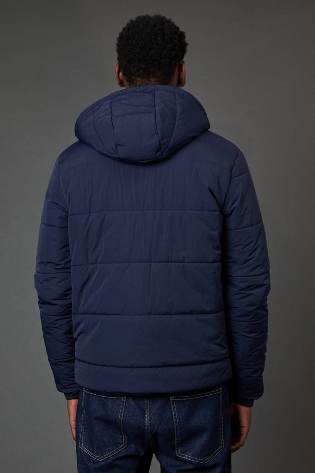 Burton Burton Men's Navy Quilted Padded Hooded Jacket - 3