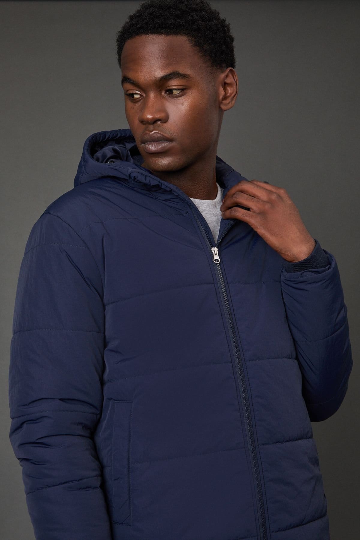 Burton Burton Men's Navy Quilted Padded Hooded Jacket - 4